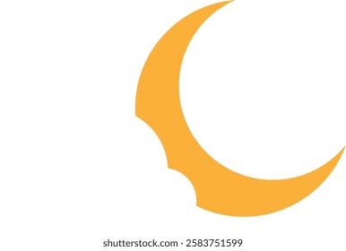 Yellow crescent moon with white cloud vector illustration design sky symbol outer space astronomy moonlight science shape astrology celestial dreaming fantasy galaxy twilight weather cartoon concept