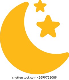 Una media luna amarilla con una estrella