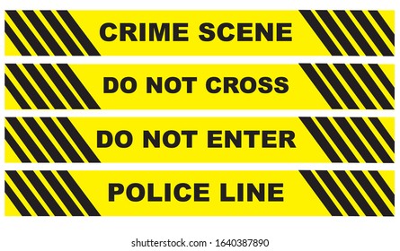 Yellow crime scene tape vector
