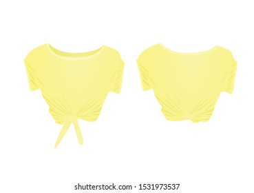 Yellow crop top. vector illustration