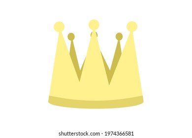Yellow crown illustration isolated on a white background