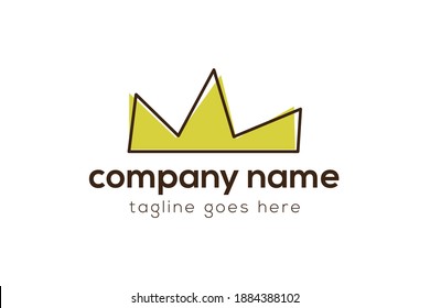 Yellow crown line logo for your brand