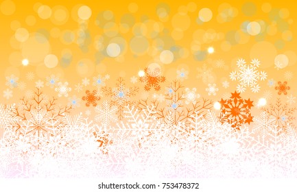 Yellow crystal background snowflake - stock vector
