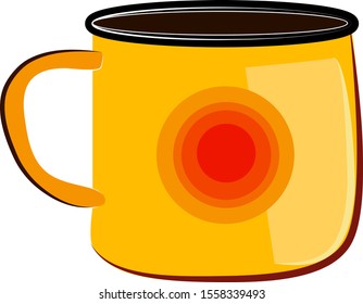 Yellow cup, illustration, vector on white background.