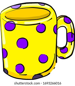 Yellow cup, illustration, vector on white background