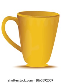 yellow cup on white background vector design