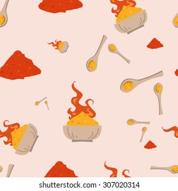 Yellow Curry Hot Paste Seamless Texture Vector Illustration