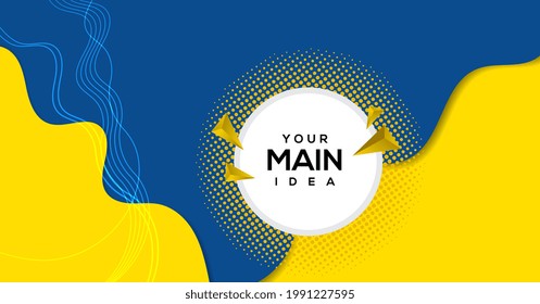 
Yellow curve Dynamic Style Background Label Banner and yellow and blue Design Elements Fruit Concept with Fluid Gradient and Creative illustration for label,for fabric, drawing labels, ad, greeting, 