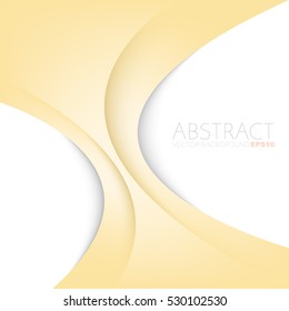Yellow curve line overlap layer background with white space for add text , vector