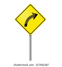 Yellow Curve Sign