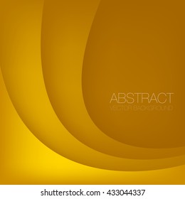 Yellow curve vector background abstract with overlap layer and space for text and message design