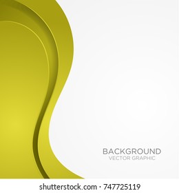 yellow curve wave line background on white space for text and message modern artwork design