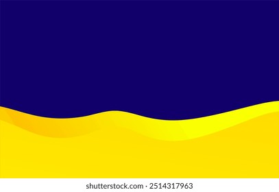 Yellow curved lines background vector modern and minimalist design