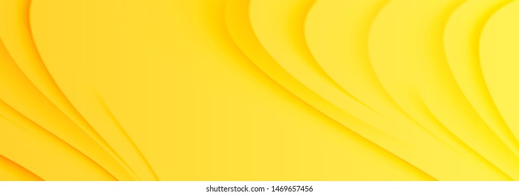 Yellow curves and waves abstract background, modern one hint backdrop