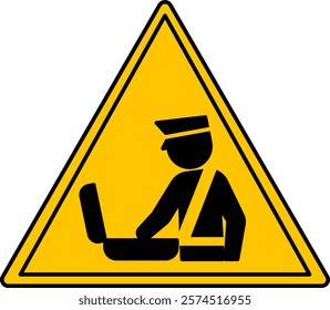 Yellow Customs Control Sign. Vector Illustration. Customs Officer Inspecting Suitcase. Baggage Check