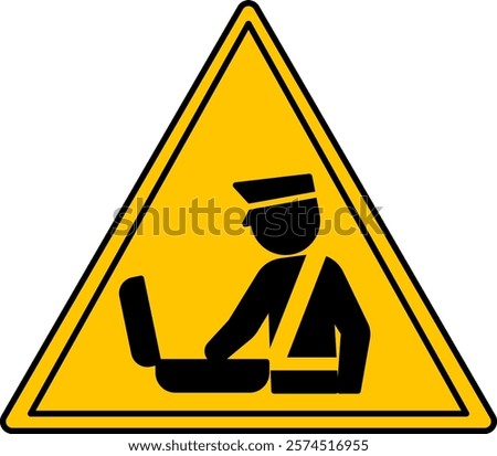 Yellow Customs Control Sign. Vector Illustration. Customs Officer Inspecting Suitcase. Baggage Check