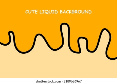 Yellow cute background with comic style, Cartoon Vector Illustration, cute wavy, comic background with wave, fluid liquid background, fluid liquid fun background