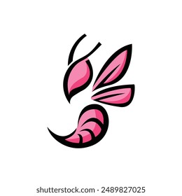 A Yellow Cute Bee Logo. Bee Logo With Modern and Geometric Design For Brand Identity.