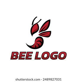A Yellow Cute Bee Logo. Bee Logo With Modern and Geometric Design For Brand Identity.