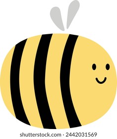 Ilustración de verano del vector de la abeja linda amarilla 