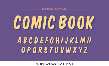 Yellow Cute Cartoon Comics Artistic Font Typography Design
