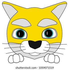 yellow cute cat with paws