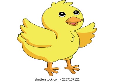 yellow cute chick vector colored