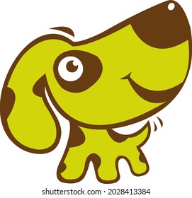 yellow cute dog vector logo