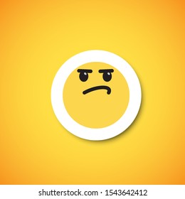 Yellow cute emoticon sticker, vector illustration