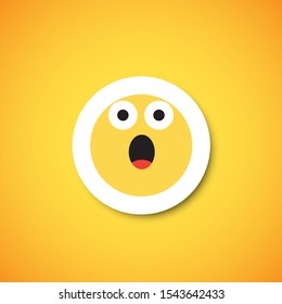 Yellow cute emoticon sticker, vector illustration