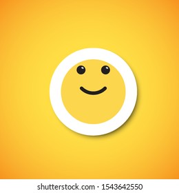 Yellow cute emoticon sticker, vector illustration
