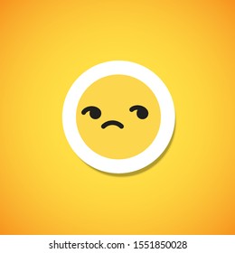 Yellow cute emoticon sticker, vector illustration