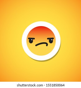 Yellow cute emoticon sticker, vector illustration
