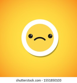 Yellow cute emoticon sticker, vector illustration
