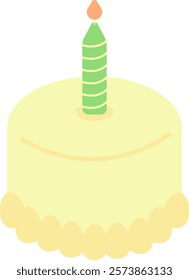 yellow cute happy birthday celebration cake with confetti