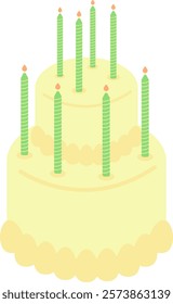 yellow cute happy birthday celebration cake with confetti