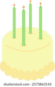 yellow cute happy birthday celebration cake with confetti