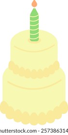 yellow cute happy birthday celebration cake with confetti