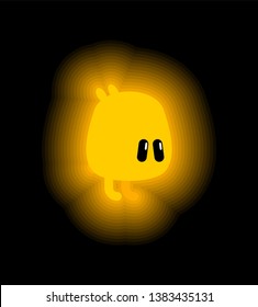 Yellow cute monster Magic firefly creature. Mythical Cartoon style vector illustration