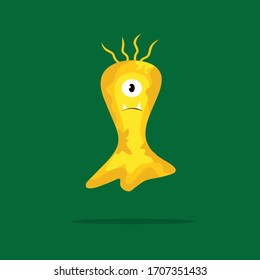 yellow cute monster or virus