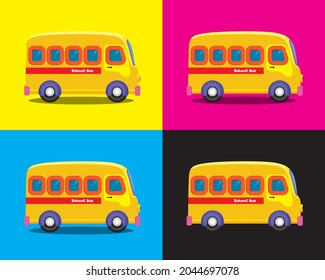 Yellow Cute School Bus with Small Wheel