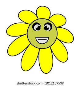 yellow cute sunflower design vector