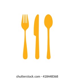 Yellow cutlery set vector illustration