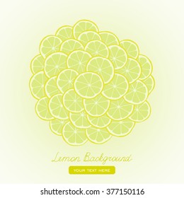 Yellow cutted lemons background