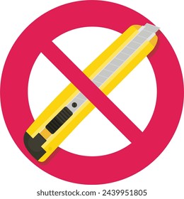 Yellow cutter ban (flat design, cut out)