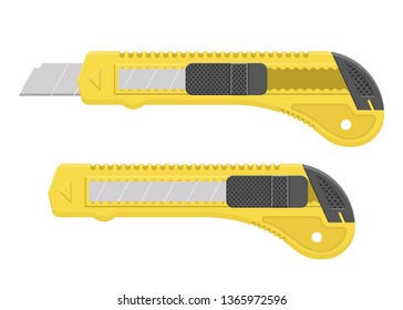 Yellow cutter blade vector design illustration isoalted on white background