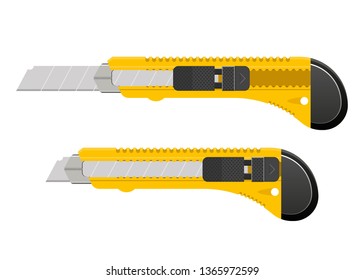 Yellow cutter blade vector design illustration isoalted on white background