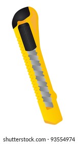 yellow cutter isolated over white background. vector illustration