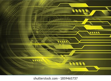 fondo del concepto de tecnología futura del circuito cibernético amarillo