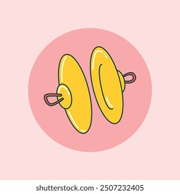 Yellow Cymbal vector music instrument